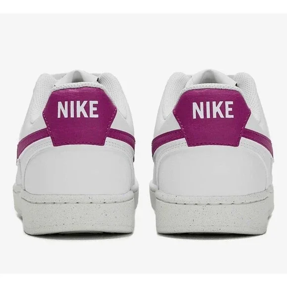 NEW Women Nike Court Vision Low Next Nature Shoes US 7.5 White W/Magenta Swoosh - Picture 6 of 16
